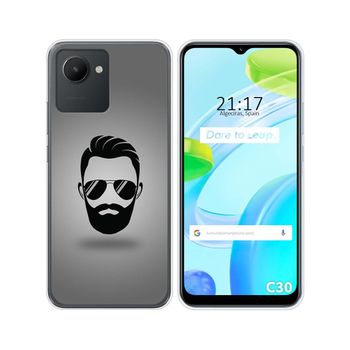 Funda Silicona Para Realme C30 Diseño Barba Dibujos