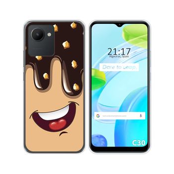 Funda Silicona Para Realme C30 Diseño Helado Chocolate Dibujos