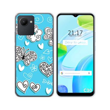 Funda Silicona Para Realme C30 Diseño Mariposas Dibujos