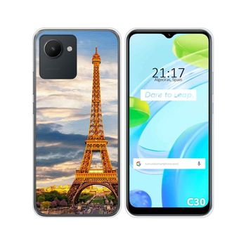 Funda Silicona Para Realme C30 Diseño Paris Dibujos