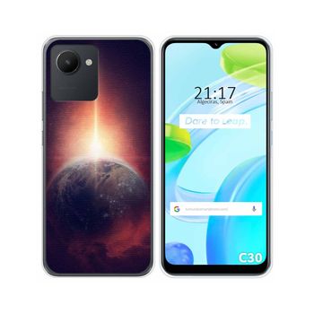 Funda Silicona Para Realme C30 Diseño Tierra Dibujos