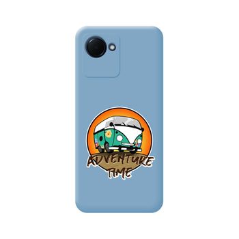 Funda Silicona Líquida Azul Para Realme C30 Diseño Adventure Time Dibujos