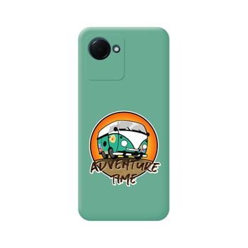 Funda Silicona Líquida Verde Para Realme C30 Diseño Adventure Time Dibujos