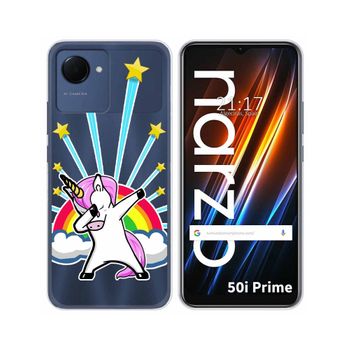 Funda Silicona Transparente Para Realme Narzo 50i Prime Diseño Unicornio Dibujos