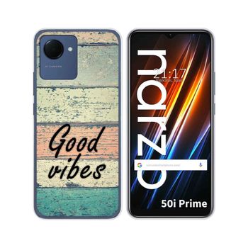 Funda Silicona Para Realme Narzo 50i Prime Diseño Madera 01 Dibujos