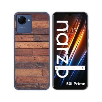 Funda Silicona Para Realme Narzo 50i Prime Diseño Madera 03 Dibujos