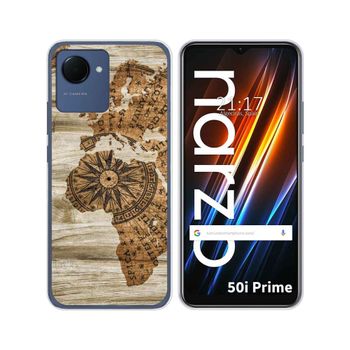 Funda Silicona Para Realme Narzo 50i Prime Diseño Madera 07 Dibujos