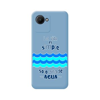 Funda Silicona Líquida Azul Para Realme Narzo 50i Prime Diseño Agua Dibujos