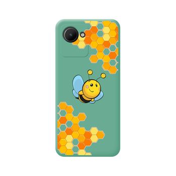 Funda Silicona Líquida Verde Para Realme Narzo 50i Prime Diseño Abeja Dibujos