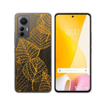 Funda Silicona Transparente Para Xiaomi 12 Lite 5g Diseño Hojas Dibujos