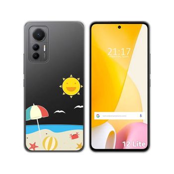 Funda Silicona Transparente Para Xiaomi 12 Lite 5g Diseño Playa Dibujos