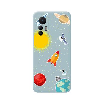 Funda Silicona Líquida Azul Para Xiaomi 12 Lite 5g Diseño Espacio Dibujos