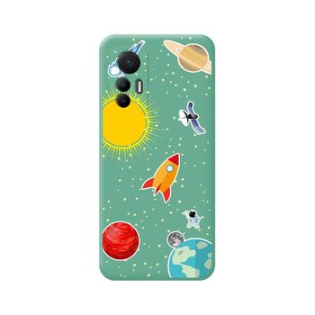 Funda Silicona Líquida Verde Para Xiaomi 12 Lite 5g Diseño Espacio Dibujos