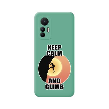 Funda Silicona Líquida Verde Para Xiaomi 12 Lite 5g Diseño Hombre Escalada Dibujos