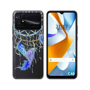 Funda Silicona Transparente Para Xiaomi Poco C40 Diseño Plumas Dibujos