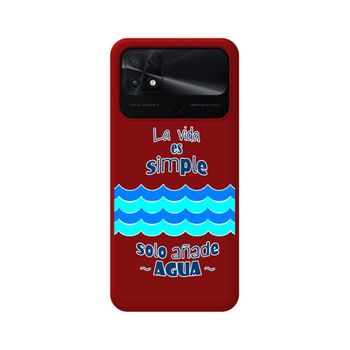 Funda Silicona Líquida Roja Para Xiaomi Poco C40 Diseño Agua Dibujos