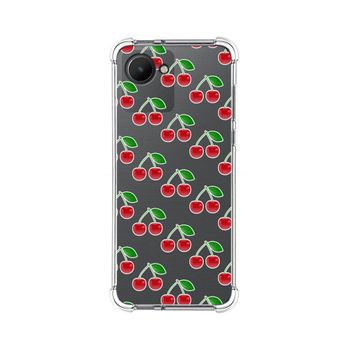 Funda Silicona Antigolpes Para Realme C30 Diseño Cerezas Dibujos