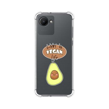 Funda Silicona Antigolpes Para Realme C30 Diseño Vegan Life Dibujos