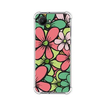 Funda Silicona Antigolpes Para Realme C30 Diseño Flores 02 Dibujos