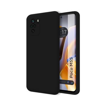 Funda Silicona Líquida Ultra Suave Para Xiaomi Poco M5s Color Negra