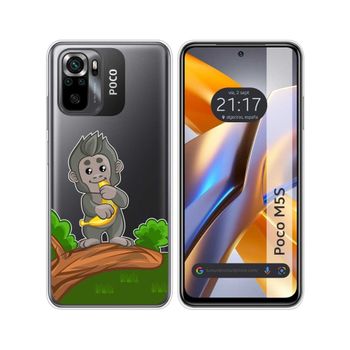 Funda Silicona Transparente Para Xiaomi Poco M5s Diseño Mono Dibujos