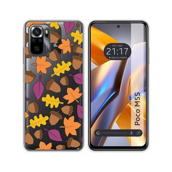 Funda Silicona Transparente Para Xiaomi Poco M5s Diseño Otoño Dibujos