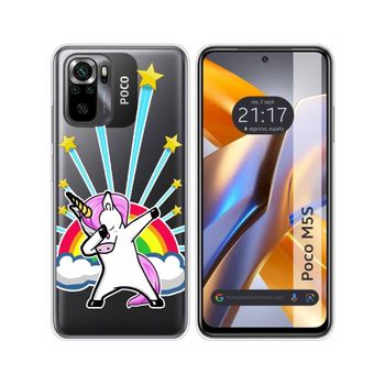 Funda Silicona Transparente Para Xiaomi Poco M5s Diseño Unicornio Dibujos