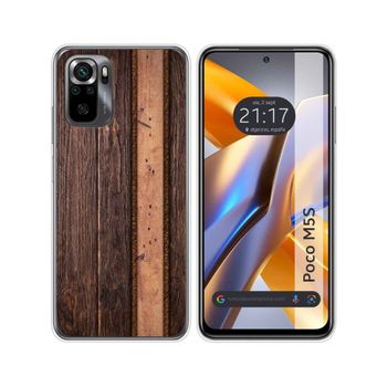 Funda Silicona Para Xiaomi Poco M5s Diseño Madera 05 Dibujos