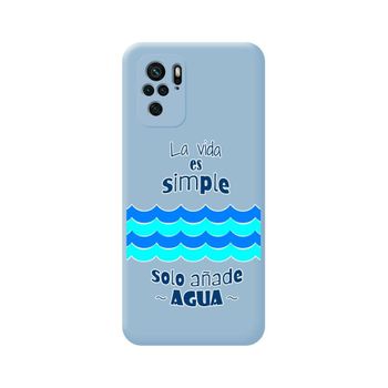 Funda Silicona Líquida Azul Para Xiaomi Poco M5s Diseño Agua Dibujos