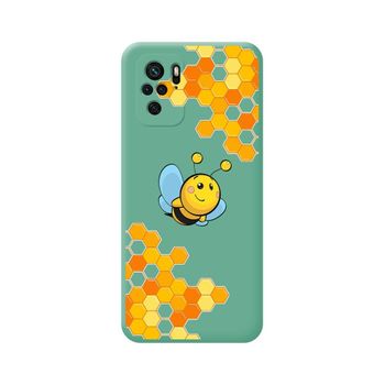 Funda Silicona Líquida Verde Para Xiaomi Poco M5s Diseño Abeja Dibujos