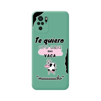 Funda Silicona Líquida Verde Para Xiaomi Poco M5s Diseño Vaca Dibujos