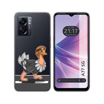 Funda Silicona Transparente Para Oppo A77 5g Diseño Avestruz Dibujos