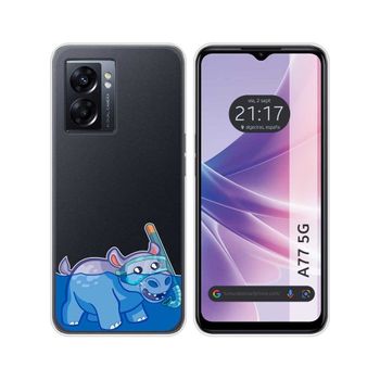 Funda Silicona Transparente Para Oppo A77 5g Diseño Hipo Dibujos