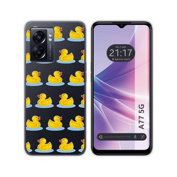 Funda Silicona Transparente Para Oppo A77 5g Diseño Pato Dibujos