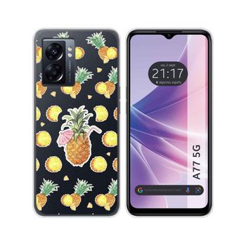 Funda Silicona Transparente Para Oppo A77 5g Diseño Piña Dibujos