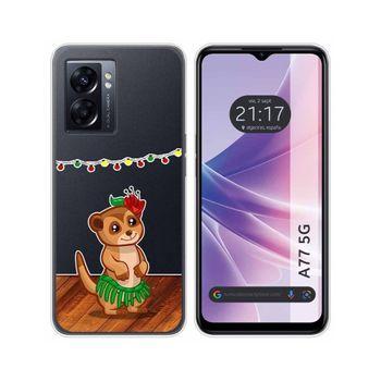 Funda Silicona Transparente Para Oppo A77 5g Diseño Suricata Dibujos