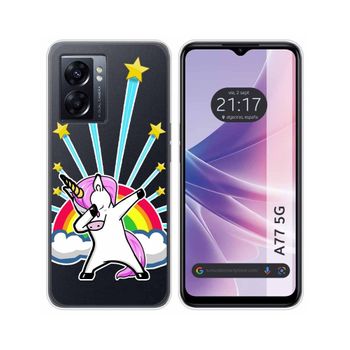 Funda Silicona Transparente Para Oppo A77 5g Diseño Unicornio Dibujos