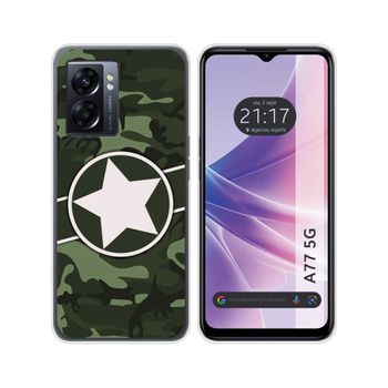 Funda Silicona Para Oppo A77 5g Diseño Camuflaje 01 Dibujos