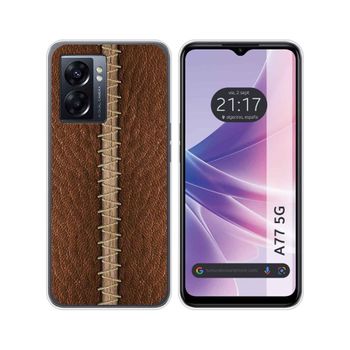 Funda Silicona Para Oppo A77 5g Diseño Cuero 01 Dibujos