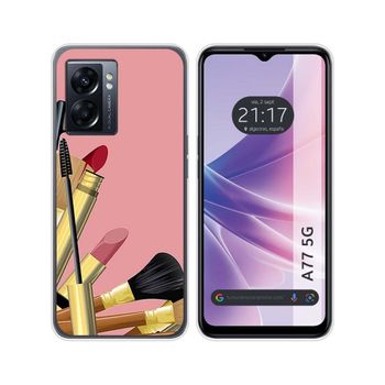 Funda Silicona Para Oppo A77 5g Diseño Brochas Dibujos