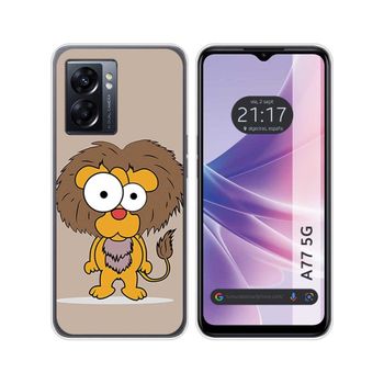 Funda Silicona Para Oppo A77 5g Diseño Leon Dibujos