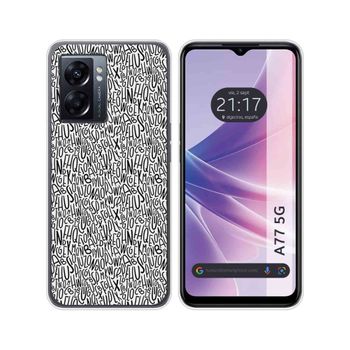 Funda Silicona Para Oppo A77 5g Diseño Letras Dibujos