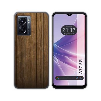 Funda Silicona Para Oppo A77 5g Diseño Madera Dibujos