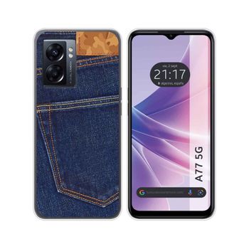 Funda Silicona Para Oppo A77 5g Diseño Vaquero Dibujos