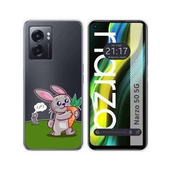 Funda Silicona Transparente Para Realme Narzo 50 5g Diseño Conejo Dibujos