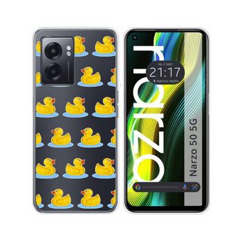 Funda Silicona Transparente Para Realme Narzo 50 5g Diseño Pato Dibujos