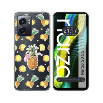 Funda Silicona Transparente Para Realme Narzo 50 5g Diseño Piña Dibujos