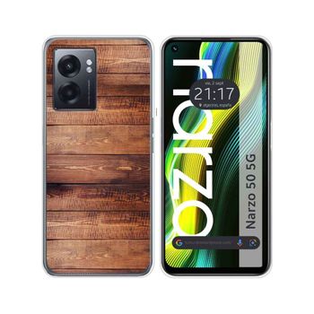 Funda Silicona Para Realme Narzo 50 5g Diseño Madera 02 Dibujos