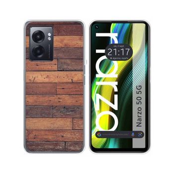 Funda Silicona Para Realme Narzo 50 5g Diseño Madera 03 Dibujos