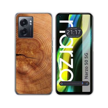 Funda Silicona Para Realme Narzo 50 5g Diseño Madera 04 Dibujos